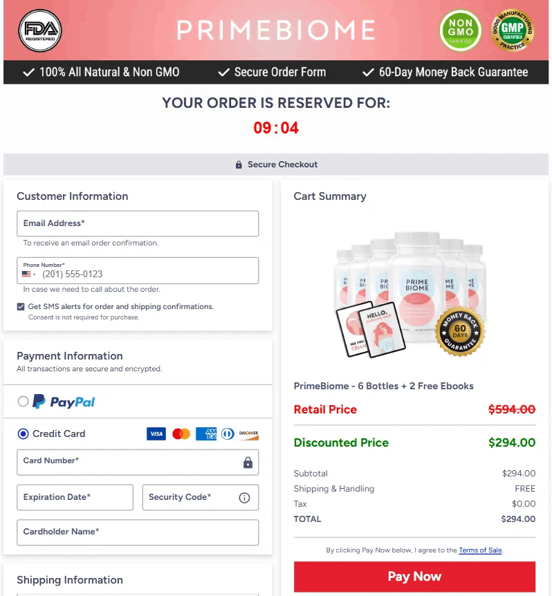 primebiome Order Page